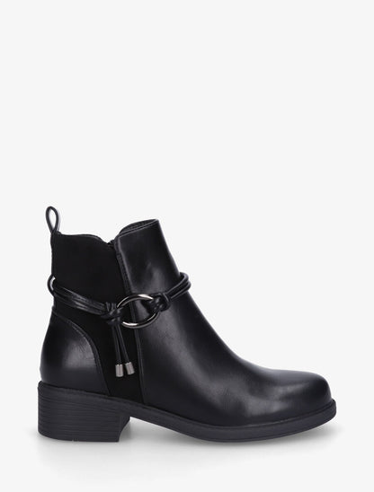 Bottines unies bi-matière - Noir - 5