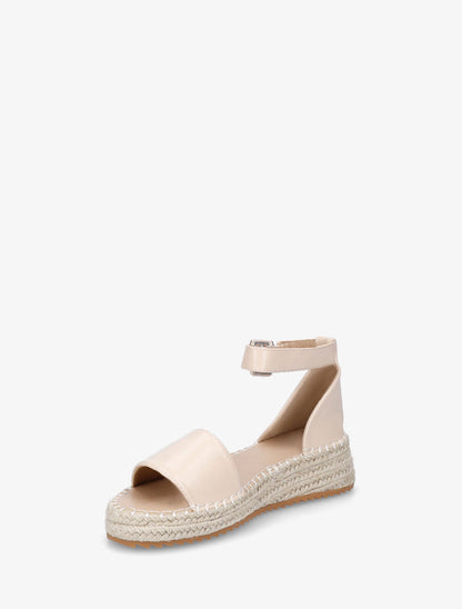 Sandales compensées en simili - Beige - 3
