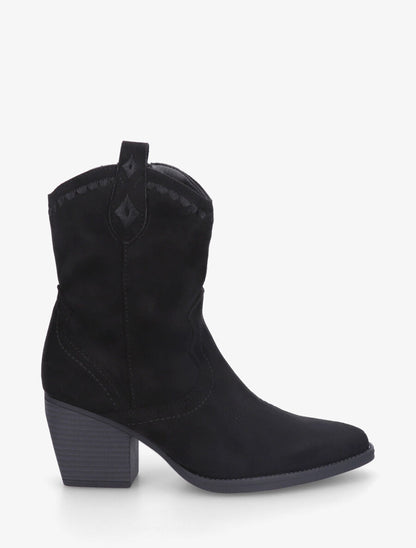 Bottines santiags à talon bottier - Noir - 1