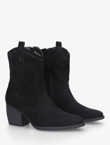 Bottines santiags à talon bottier - Noir - 4