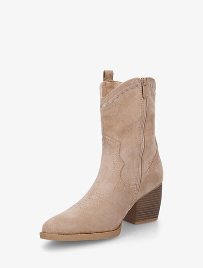 Bottines santiags à talon bottier - Taupe - 3