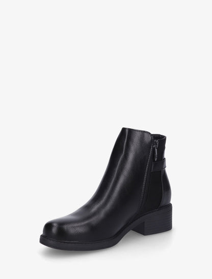 Bottines en simili et suédine - Noir - 3
