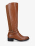 Bottes en similicuir à empiècement suédine - Camel - 5