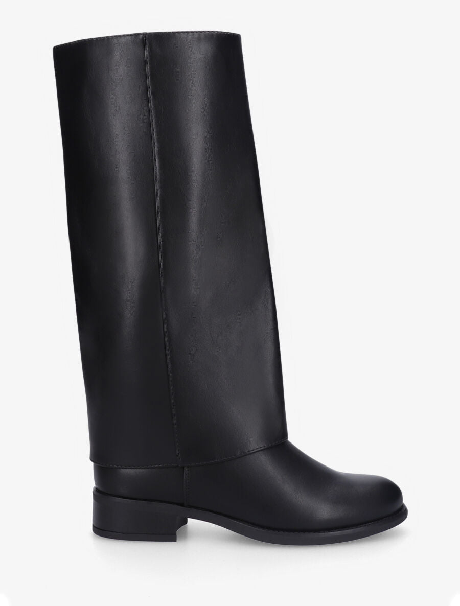 Bottes en simili effet pantalon - Noir - 5