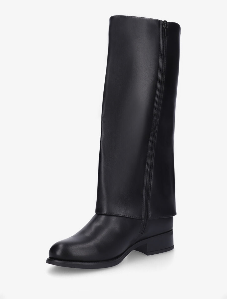 Bottes en simili effet pantalon - Noir - 3