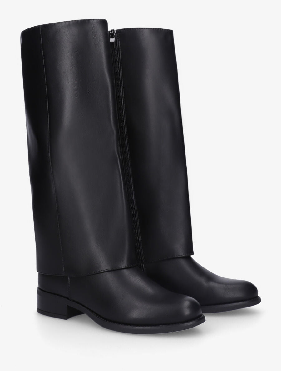 Bottes en simili effet pantalon - Noir - 4