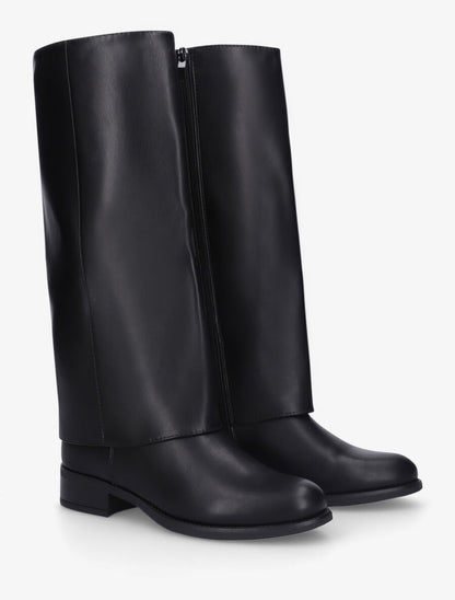 Bottes en simili effet pantalon - Noir - 4