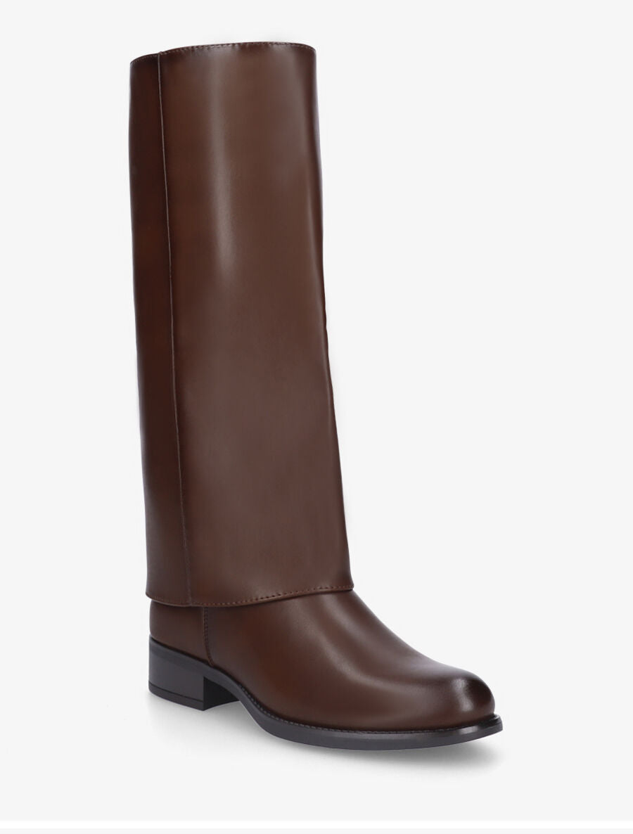Bottes en simili effet pantalon - Marron - 2