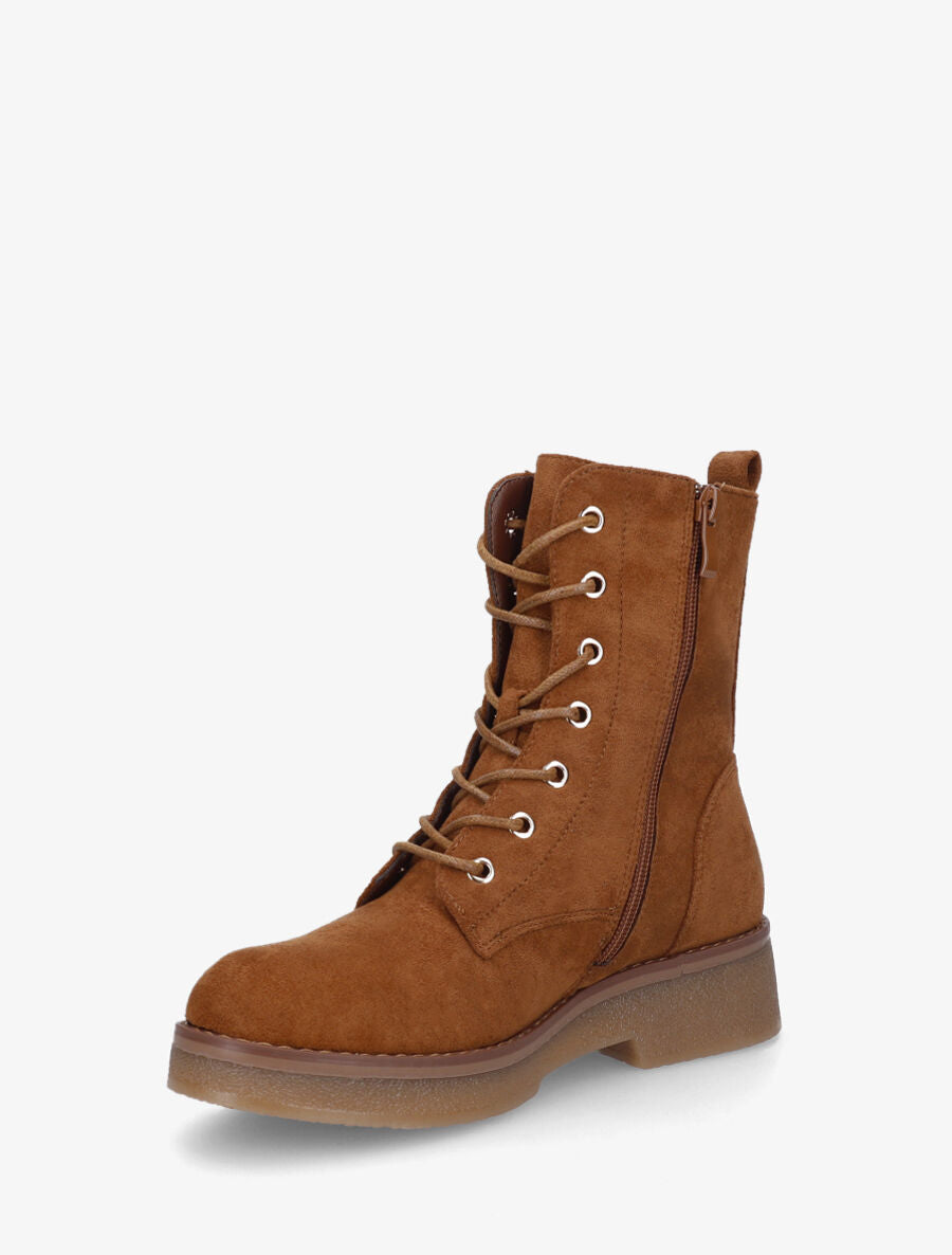 Bottines montantes en suédine - Camel - 3