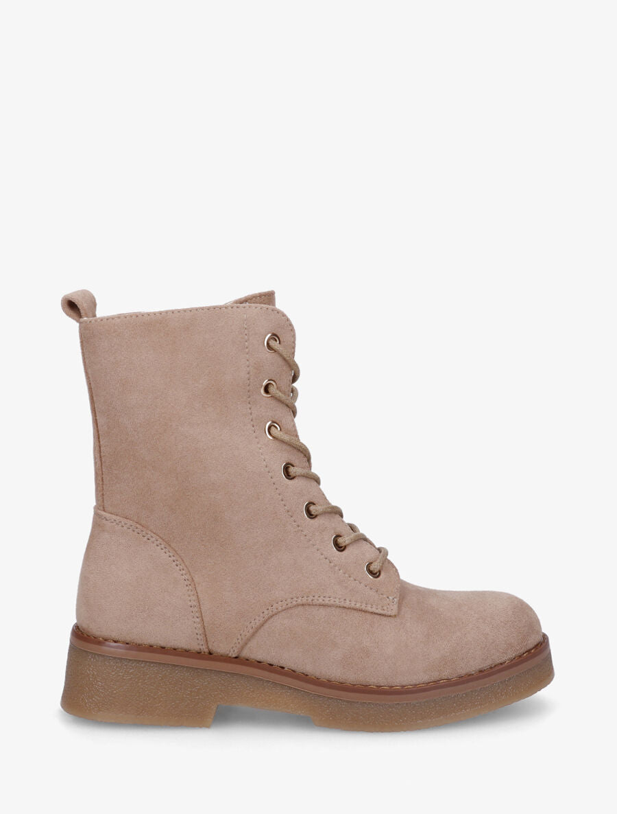 Bottines montantes en suédine - Taupe - 1