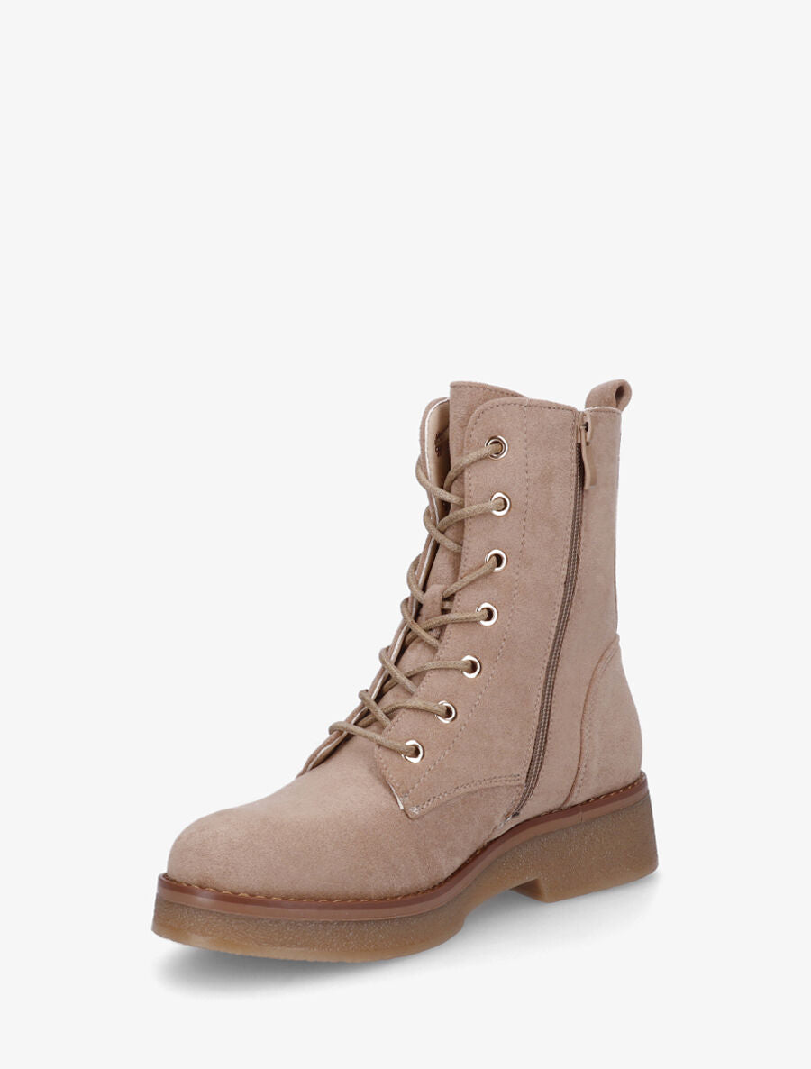 Bottines montantes en suédine - Taupe - 3
