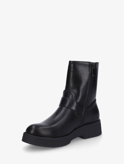 Bottines en simili à boucles stylisées - Noir - 3