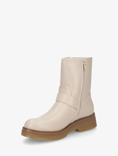 Bottines en simili à boucles stylisées - Beige - 3