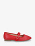 Ballerines en simili à bride à boucle - Rouge - 5