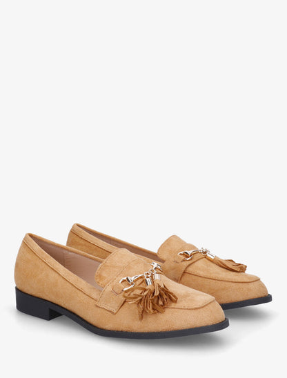Mocassins unis en suédine - Camel - 4
