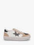Sneakers bimatière et étoile incrustée - Camel - 5
