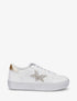 Sneakers bimatière et étoile incrustée - Blanc - 1