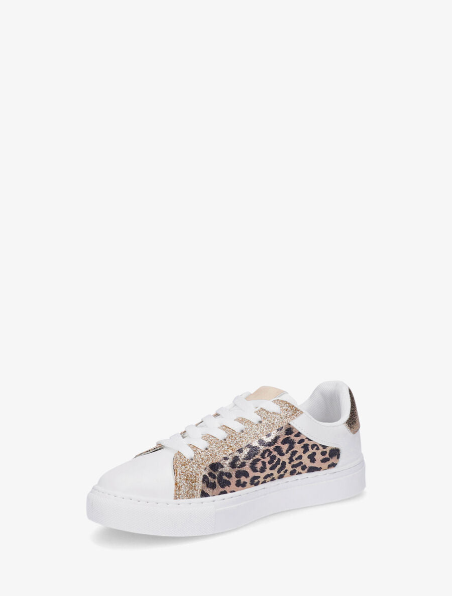 Sneakers en simili à détail étoile - Blanc - 3