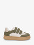 Sneakers bicolore à scratch - Kaki - 5