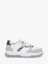 Sneakers en simili à bandes imprimé python - Blanc - 1