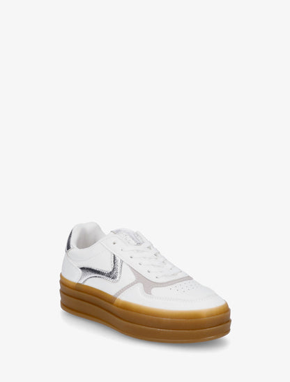 Sneakers à bandes irisées et semelle épaisse - Argent - 2