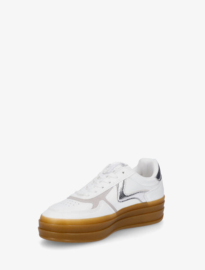 Sneakers à bandes irisées et semelle épaisse - Argent - 3