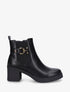 Bottines élastiquées à talon bloc - Noir - 1