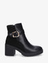 Bottines bi-matière à talon texturé - Noir - 5