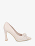 Escarpins en simili à noeud strassé - Beige - 1