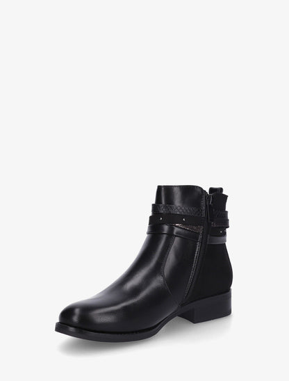 Bottines bi-matière à bandes dépareillés - Noir - 3