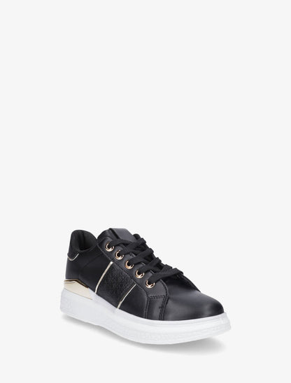Sneakers à semelle texturée et empiècement métallique - Noir - 2