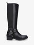 Bottes élastiquées à détail effet croco - Noir - 5