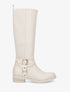 Bottes élastiquées à détail effet croco - Crème - 1
