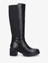 Bottes élastiquées à contrefort effet croco - Noir - 1