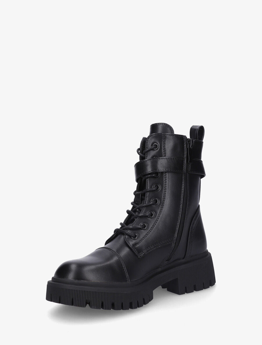 Bottines montantes à semelle et talon striés - Noir - 3