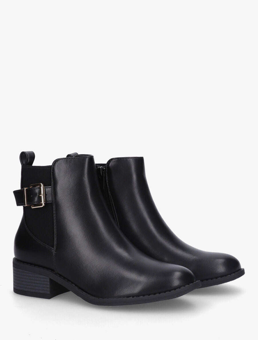 Bottines élastiquées et sanglées - Noir - 4
