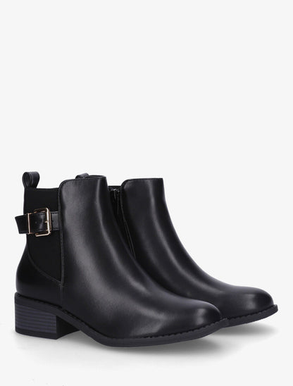 Bottines élastiquées et sanglées - Noir - 4