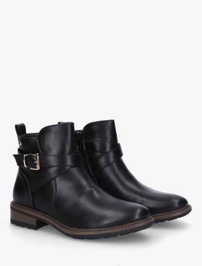 Bottines unies en simili - Noir - 4