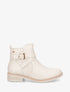 Bottines unies en simili - Crème - 5