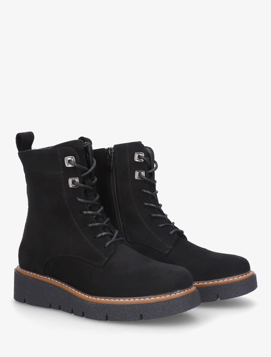 Bottines montantes en suédine - Noir - 4