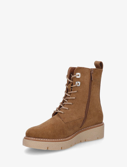 Bottines montantes en suédine - Camel - 3