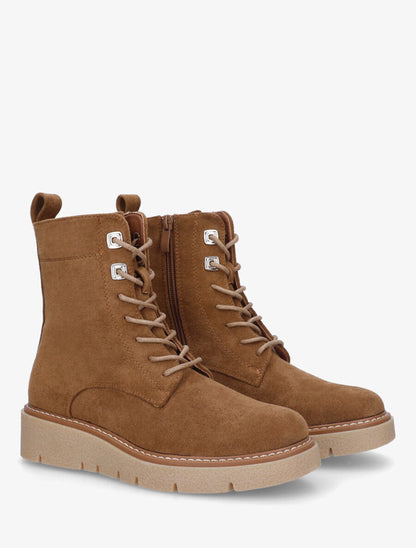 Bottines montantes en suédine - Camel - 4