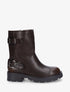 Bottines en simili à double sangles - Marron - 1