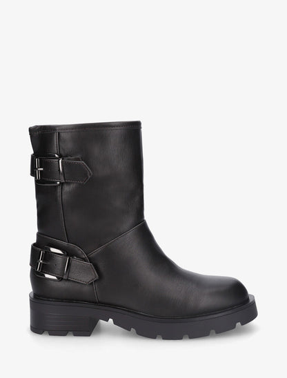 Bottines en simili à double sangles - Anthracite - 5