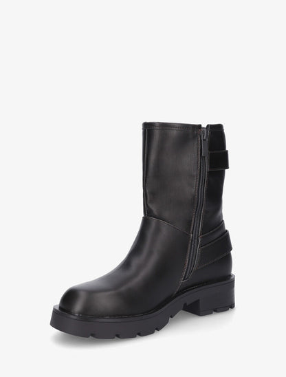 Bottines en simili à double sangles - Anthracite - 3