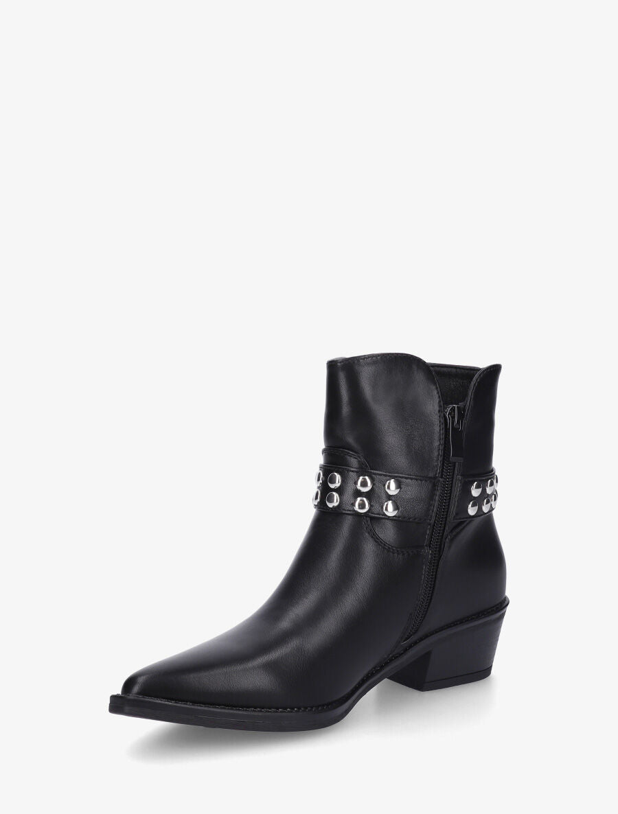 Bottines cloutées style santiags - Noir - 3