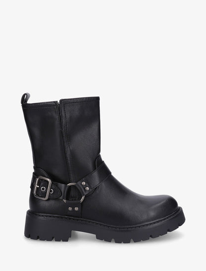 Bottines en simili à fente - Noir - 1