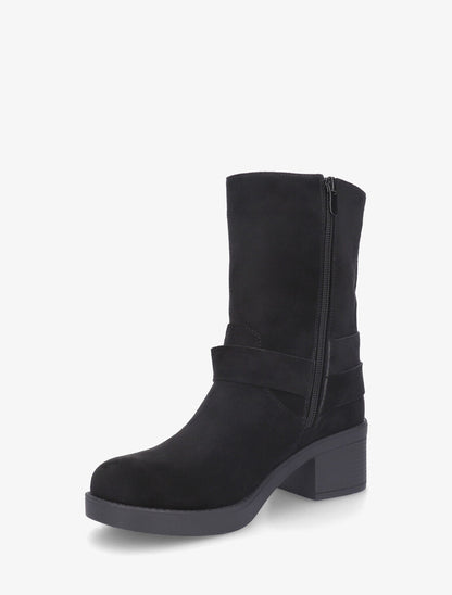 Bottines en suédine à boucles - Noir - 3