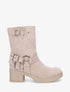 Bottines en suédine à boucles - Beige - 5
