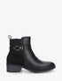 Bottines bimatière à bande élastiquée - Noir - 1